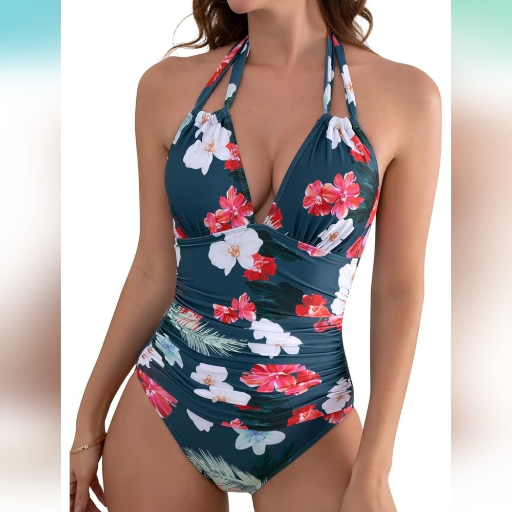 B2PRITY One Piece Halter Tummy Control Swimsuit